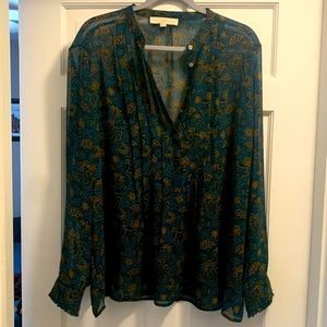 Adorable Turquoise-print LOFT Top